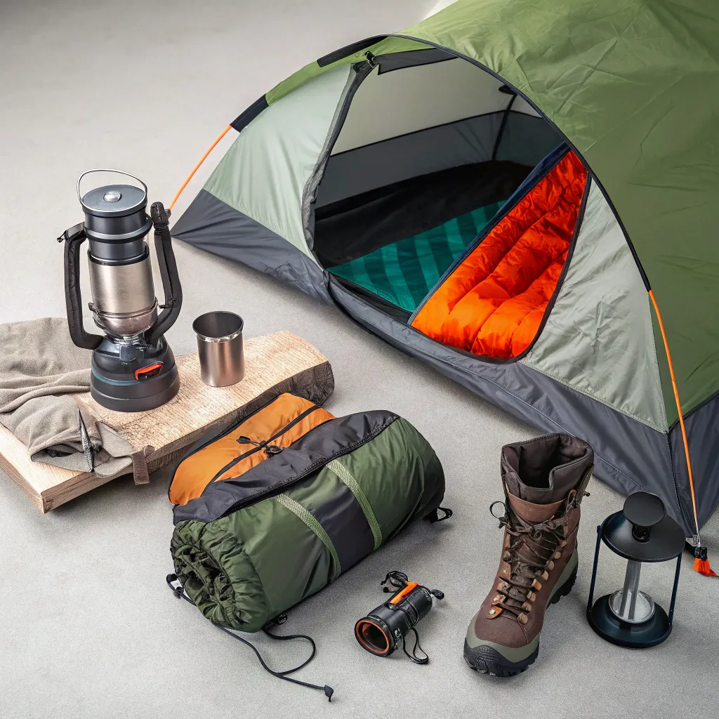 Camping gear on display